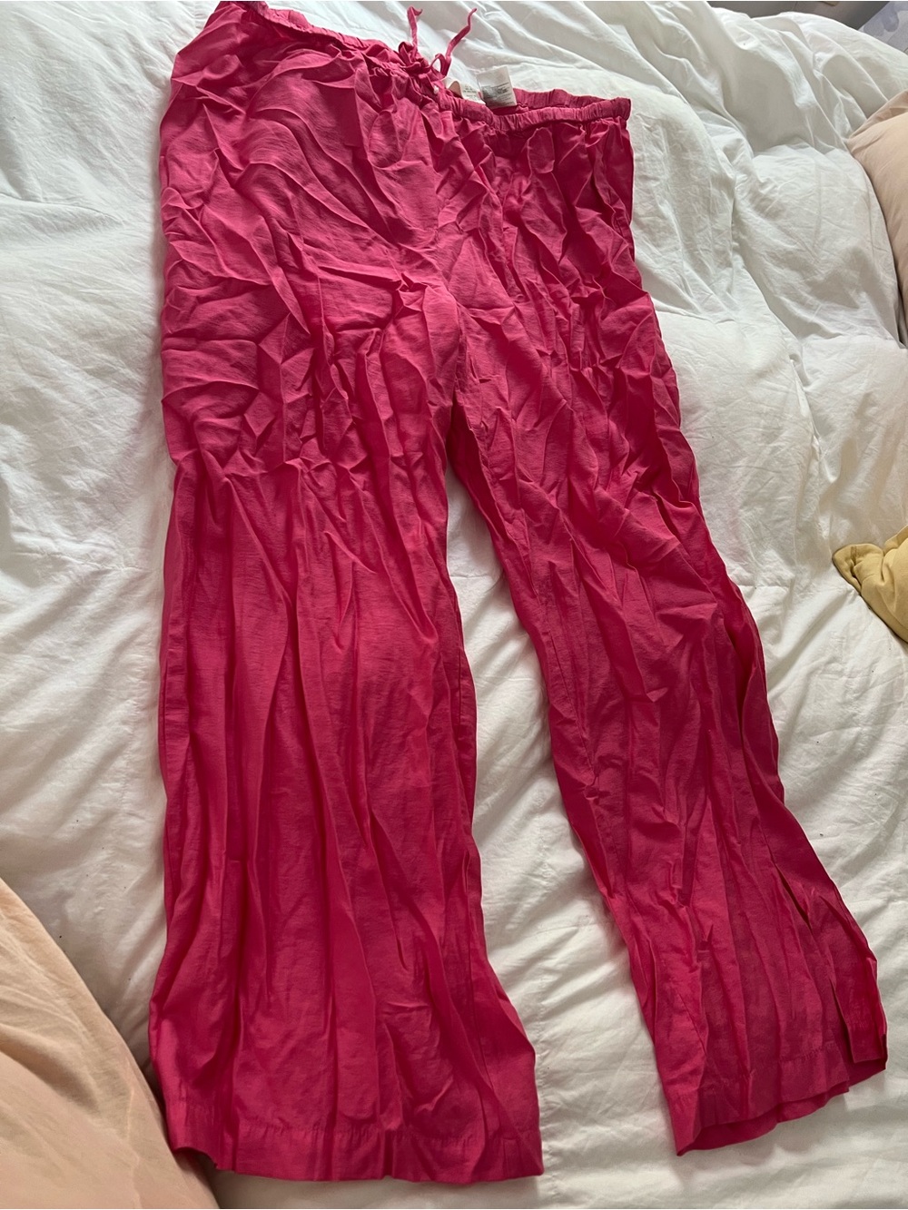 H & m xl Bright Pink Wide-Leg Lounge Pants